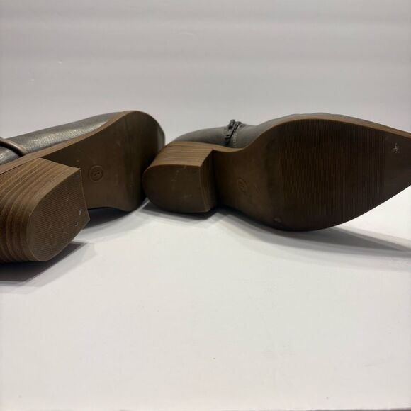 Universal Thread Boots Womens Marlow Zip Cowboy Pointed Bootie Grey Heels Size 8 - Picture 12 of 16